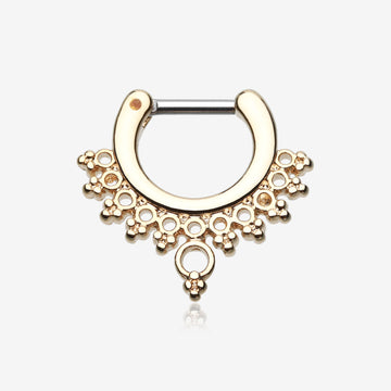 Golden Grand Entice Filigree Septum Clicker-Gold